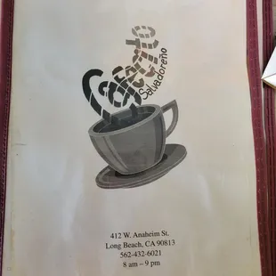 Menu as of October 2024