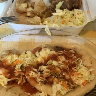 Pupusas and Chicharrón y Yucca