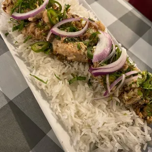 Healthy barbecue bowl with chicken malai boti.