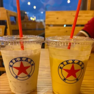 JuJu Dhau Lassi and Mango Lassi