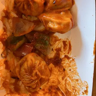 Sorry for half eaten pic -- we dug right in! Chilli-c Chilli C-Momo (10 pcs)