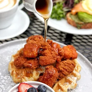 Spicy fried chicken &amp; waffle