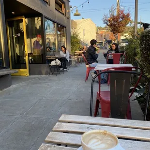 Outside sidewalk seating