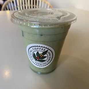 Iced matcha latte