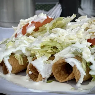 Flautas with Chicken and Potatoes (mostly Chicken)