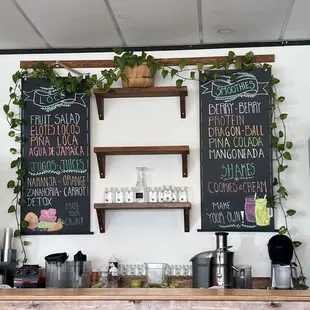 menus on the wall
