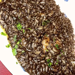 Black Squid Ink Risotto with Shrimp