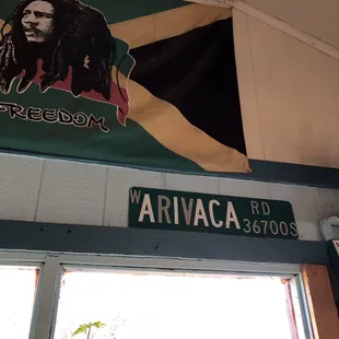 a jamaican flag hanging from the ceiling