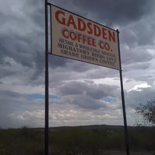 a sign for gadsden coffee co