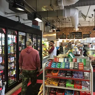 customers in a grocery store