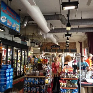 Deli sandwiches, beer, and a small grocery selection