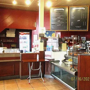 the interior of a coffee shop