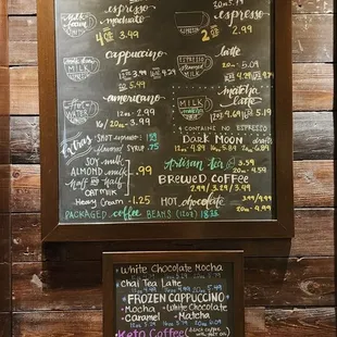Drink menu January 2023