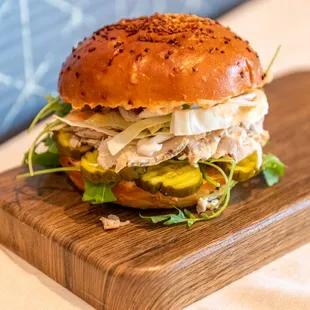The best grilled chicken sandwich on a warmed onion bun