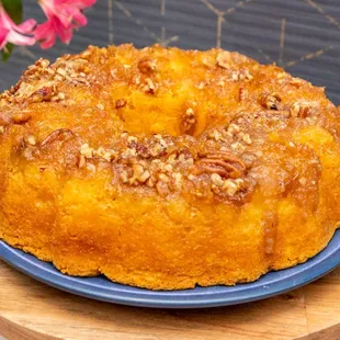 A traditional pineapple upside down cake