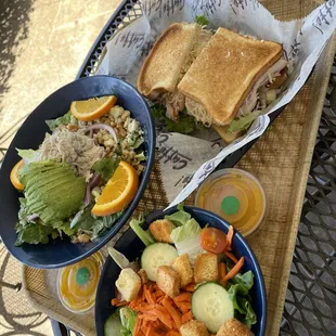 Avocado Salad, Ham Club, Turkey Club Or Ham/Turkey Club Sandwich, Side Salad