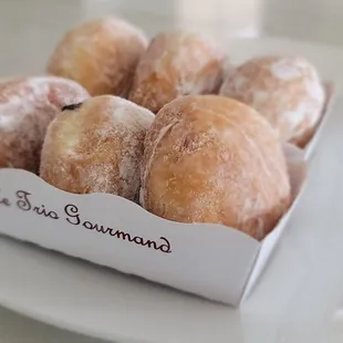 Three flavors in this trio of treats - chocolate, hazelnut and custard.