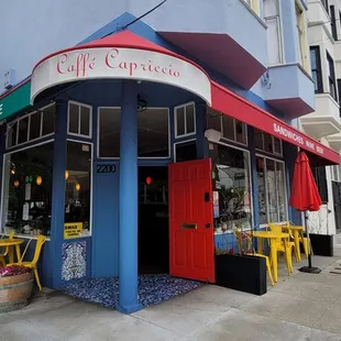 Cute corner location that is reminiscent of a European setting.