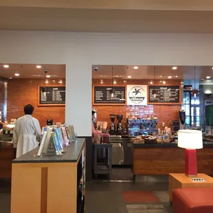 a coffee shop with customers