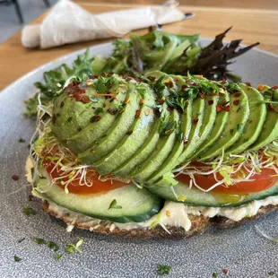 Hummus Avocado Toast - generous helping!
