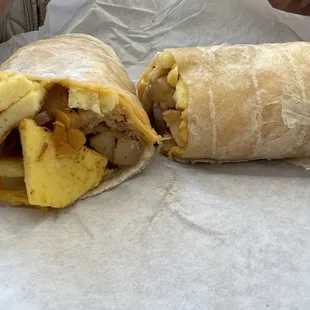 Breakfast wrap sandwich
