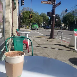 Sitting in the sun enjoying my mocha