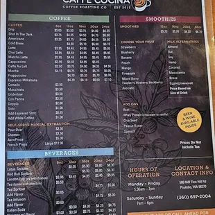 the menu