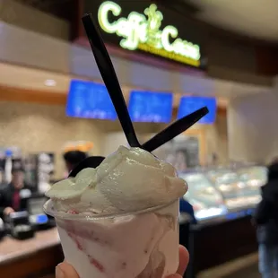 Double Scoop Strawberry and Vanilla Gelato