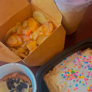 I just ordered random items to give them a try. Cookie bomb, potatoes, frappe (with homemade whipped cream) , and berry tart. I&apos;m pregnant:)