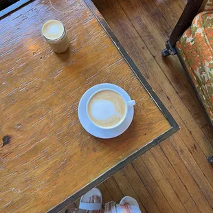 Salted caramel latte + black pepper cardamom latte