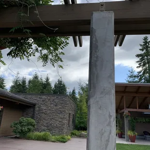 a stone obelisk in the foreground