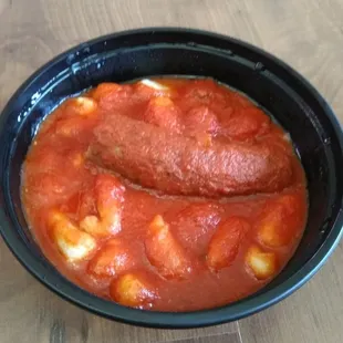 Gnocchi with sausage and marinara.