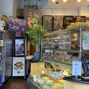 the interior of a cafe