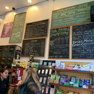 a couple of people in a coffee shop