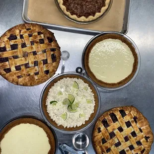 a variety of pies