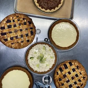a variety of pies