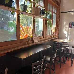 Bar seating inside.