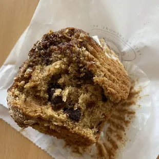 Coffee cake chocolate chip muffin
