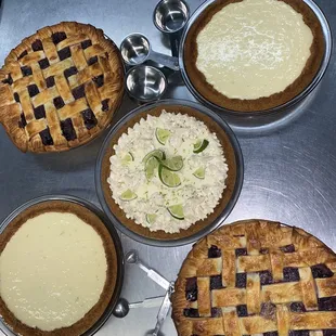 a variety of pies