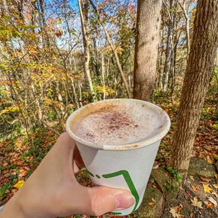 a hand holding a cup of coffee