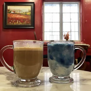 Caffe valrona and latte azurro