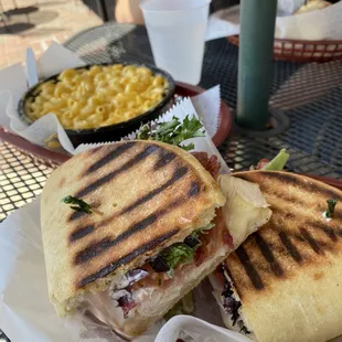 Mac &amp; cheese and a panini