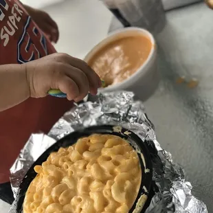 Mac and cheese, lobster bisque