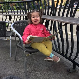 Great patio for people watching and reading a good book!