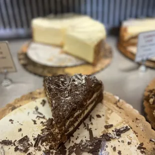 a variety of desserts on display