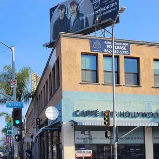 the corner of a city street