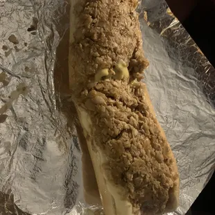 Chicken Cheese Steak with fried onions, lettuce and tomato