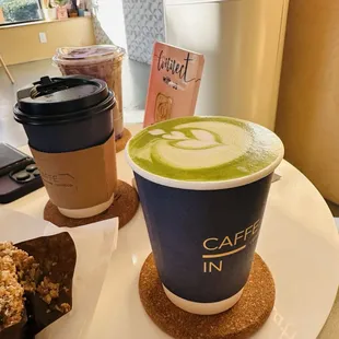 Matcha latte with oat milk