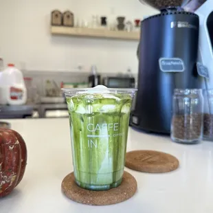 Cream top matcha latte