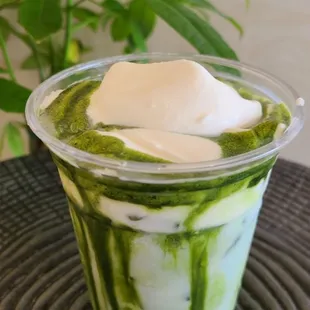 Cream on top matcha yum~